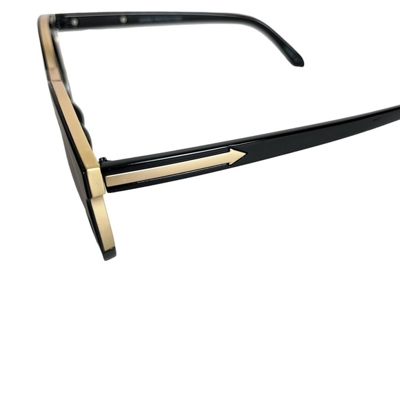 SUNGLASSES SUN GLASSES Shades Round Plastic Arrow Gold Toned Trim Vacation Beach - Picture 15 of 16